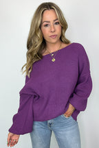 French Violet / S Gramm Boat Neck Ribbed Knit Sweater - BACK IN STOCK - Madison and Mallory