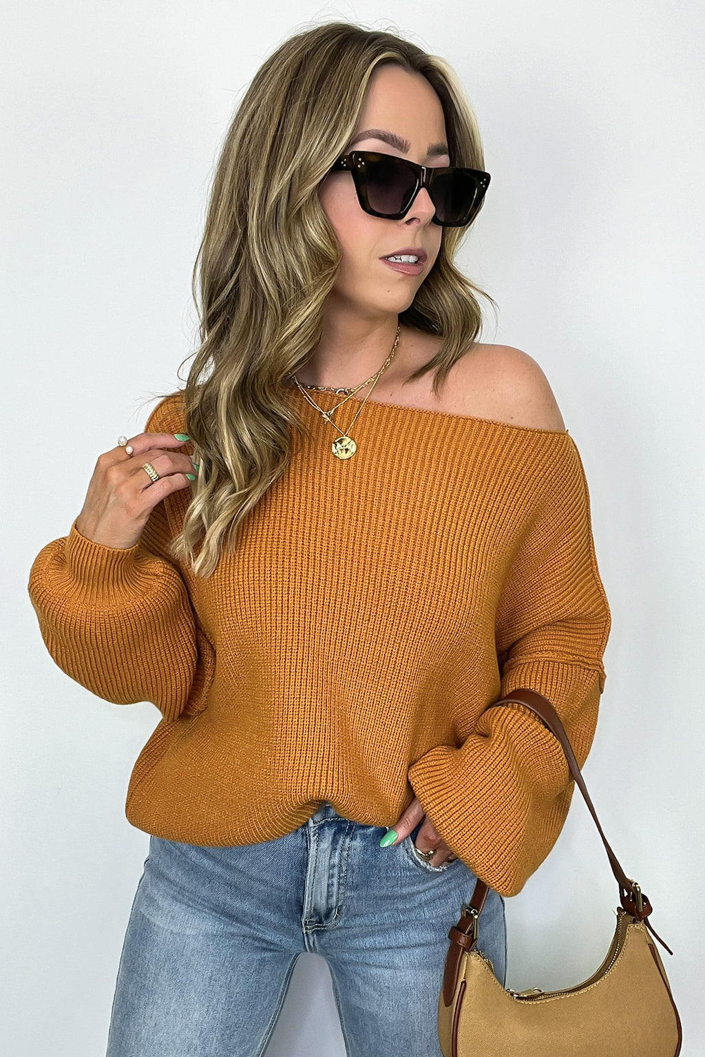 Honey Ginger / S Gramm Boat Neck Ribbed Knit Sweater - BACK IN STOCK - Madison and Mallory