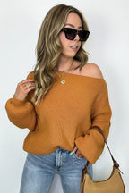 Honey Ginger / S Gramm Boat Neck Ribbed Knit Sweater - BACK IN STOCK - Madison and Mallory