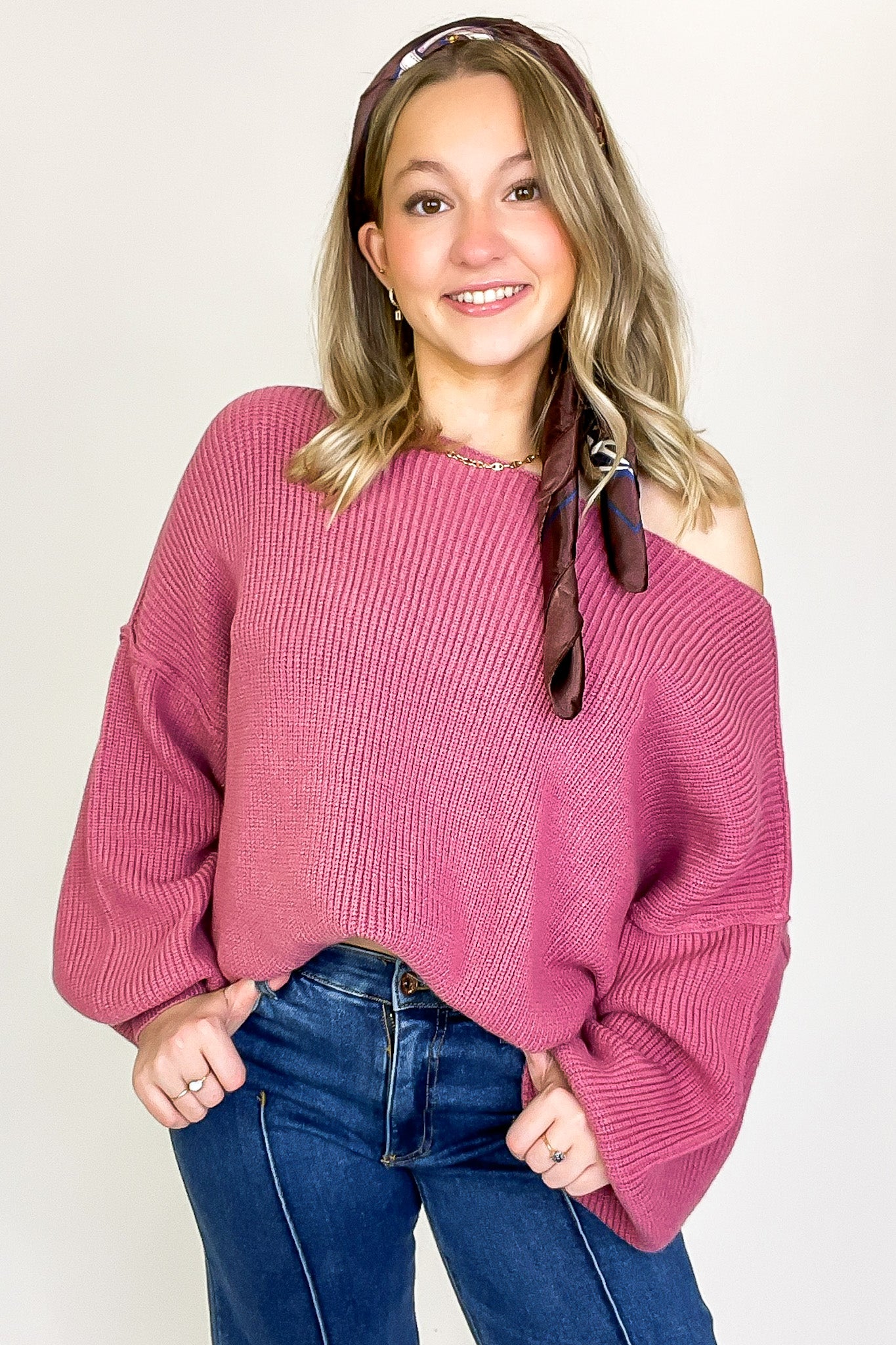 Damson / S Gramm Boat Neck Ribbed Knit Sweater - BACK IN STOCK - Madison and Mallory