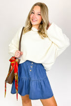 Ready to Charm Tiered Denim Mini Skirt - FINAL SALE - Madison and Mallory