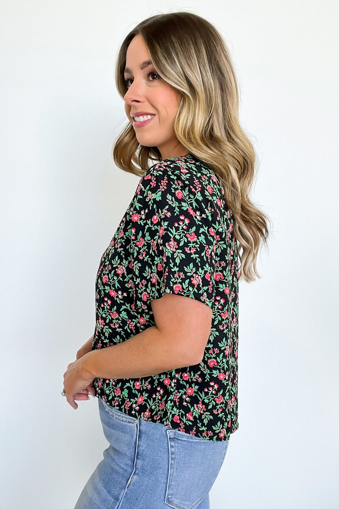  Graylynn V-Neck Floral Print Top - FINAL SALE - Madison and Mallory