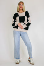 Grid Game Checkered Knit Sweater - Madison and Mallory