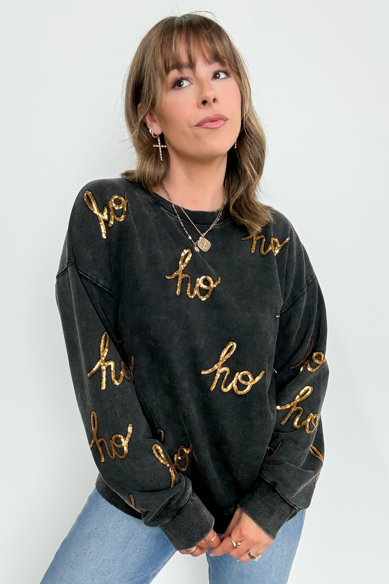 Sequin pullover sales