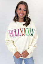 HOLLY JOLLY Embroidered Patch Pullover - FINAL SALE - Madison and Mallory