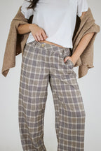 Hadley Plaid Wide Leg Trousers - Madison and Mallory