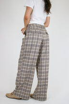 Hadley Plaid Wide Leg Trousers - Madison and Mallory