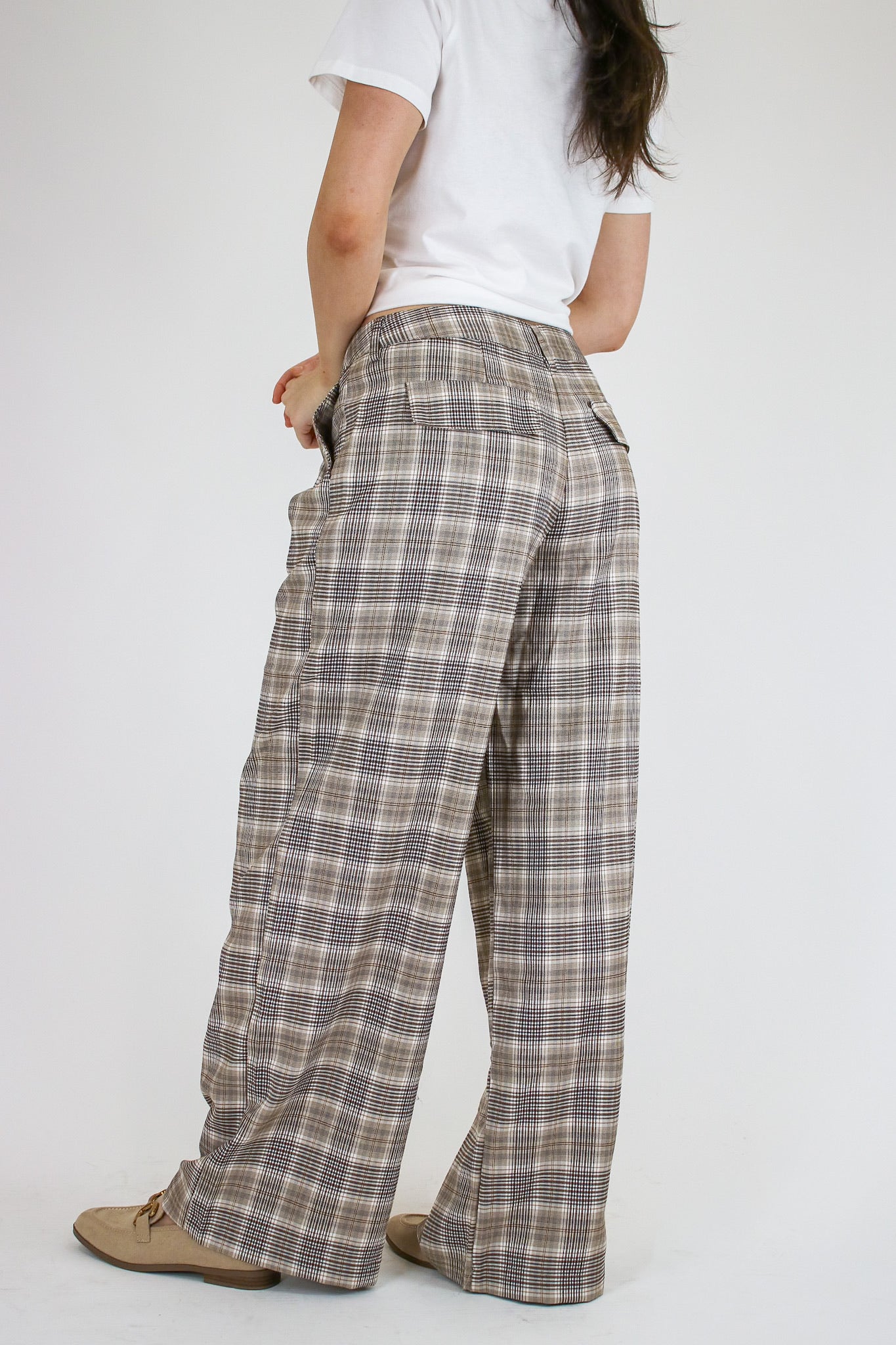 Hadley Plaid Wide Leg Trousers