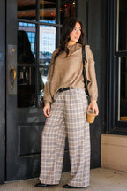 Hadley Plaid Wide Leg Trousers