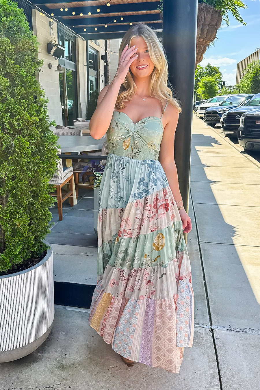 Haliea Patchwork Floral Maxi Dress