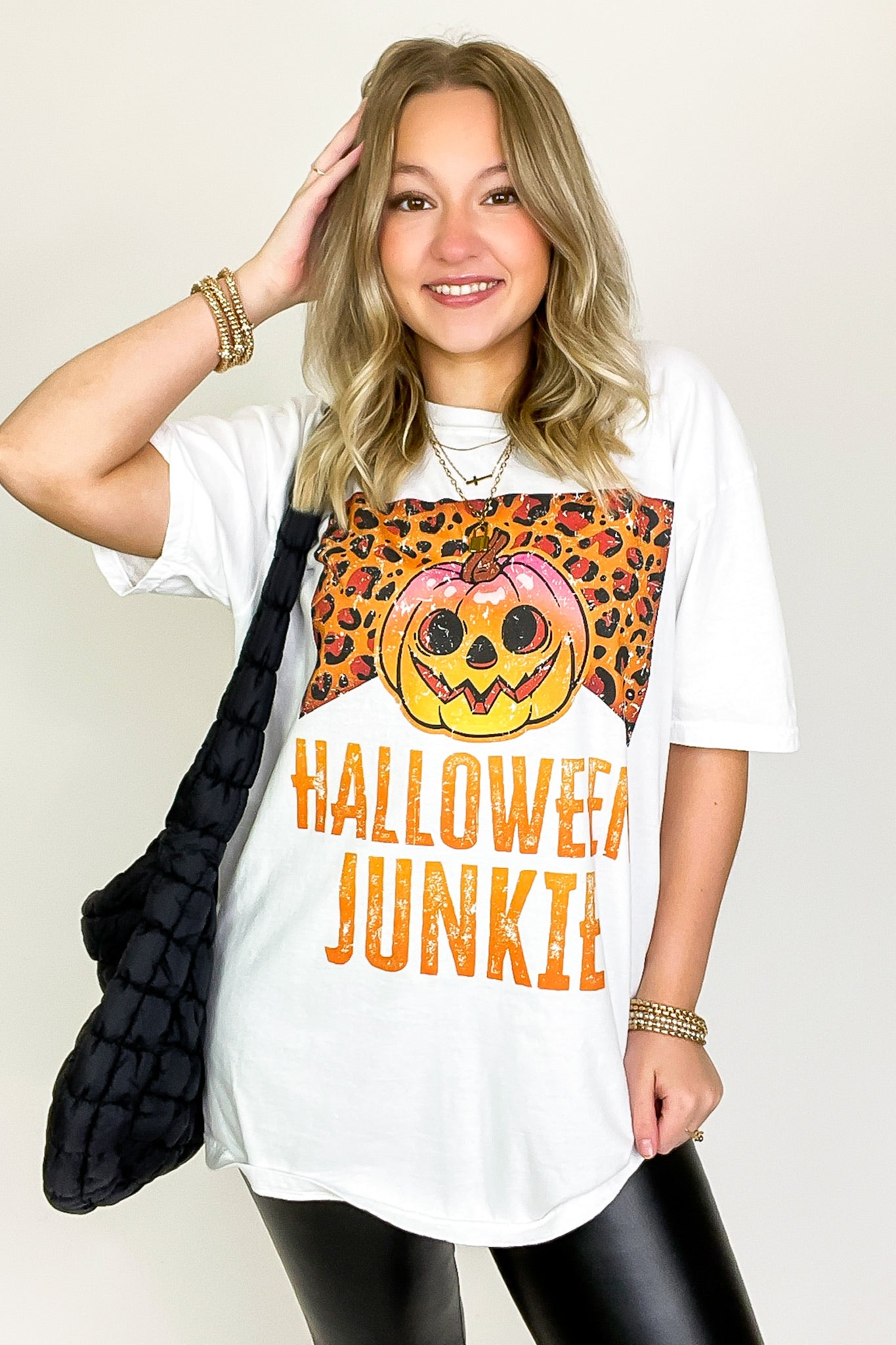 Halloween Junkie Oversized Graphic Tee - Madison and Mallory