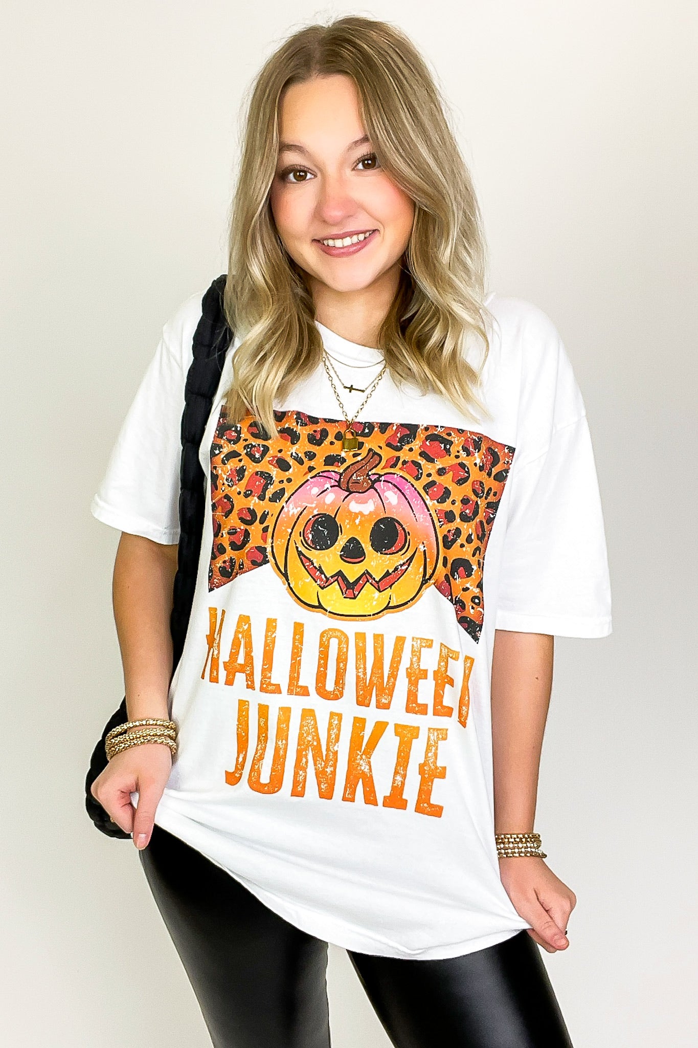 Halloween Junkie Oversized Graphic Tee - Madison and Mallory