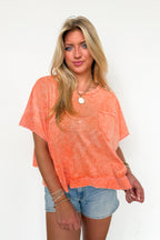 Orange / SM Halo Drift Oversized Pocket Top - Madison and Mallory