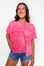 Red / SM Halo Drift Oversized Pocket Top - Madison and Mallory