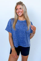 Navy / SM Halo Drift Oversized Pocket Top - Madison and Mallory