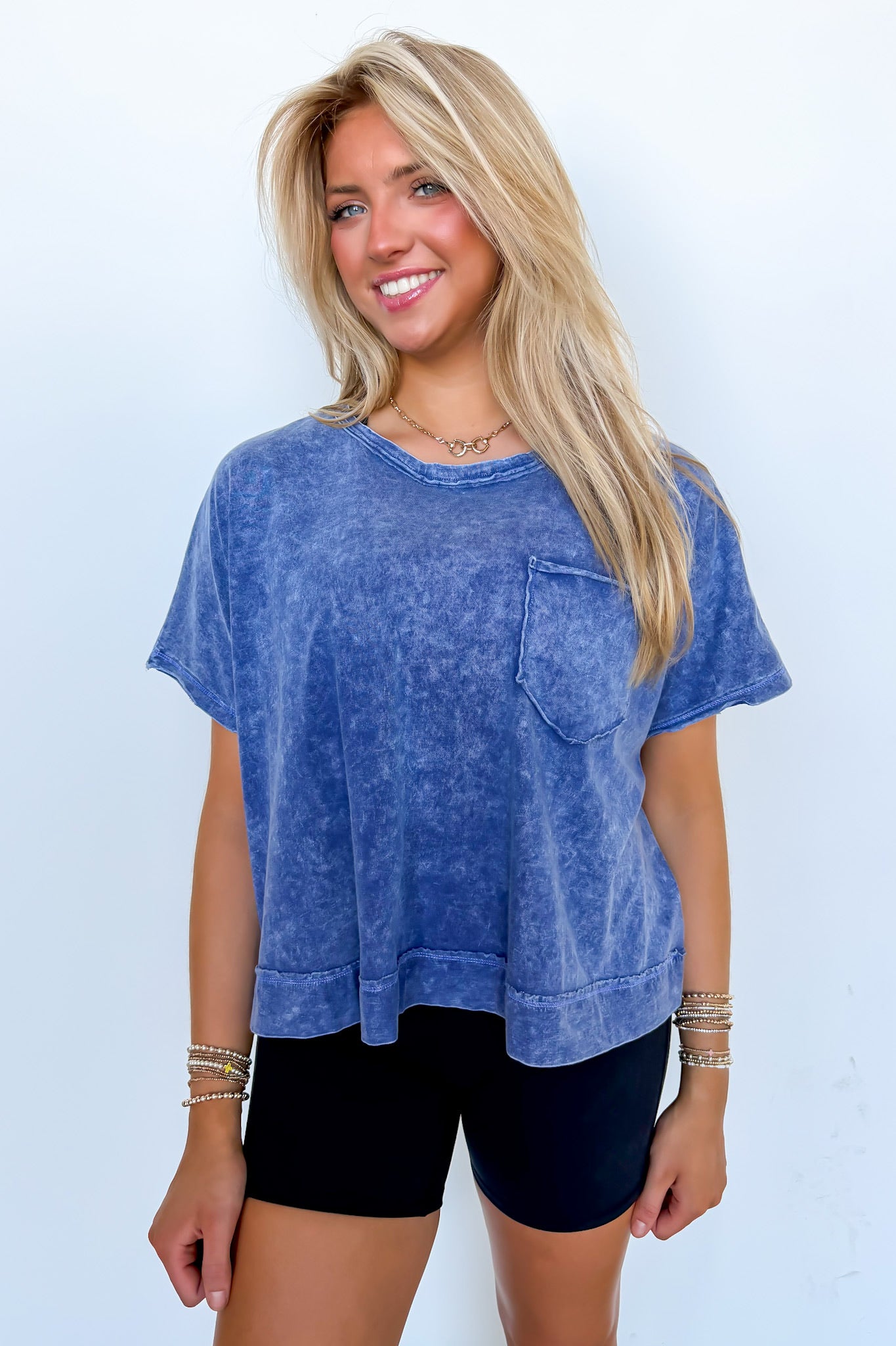 Navy / SM Halo Drift Oversized Pocket Top - BACK IN STOCK - Madison and Mallory
