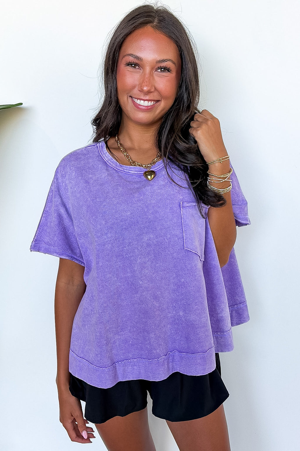 Violet / SM Halo Drift Oversized Pocket Top - Madison and Mallory