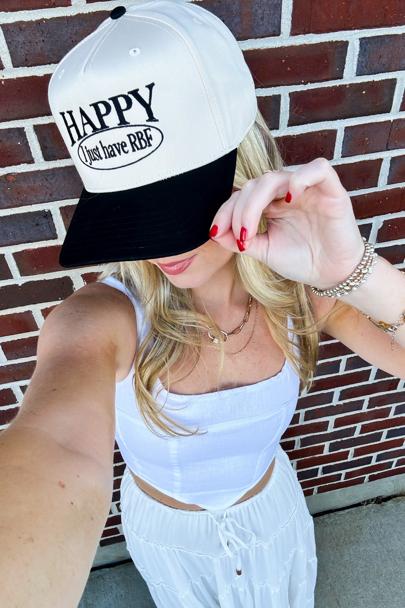  Happy I Just Have RBF Graphic Snapback Hat - Madison and Mallory