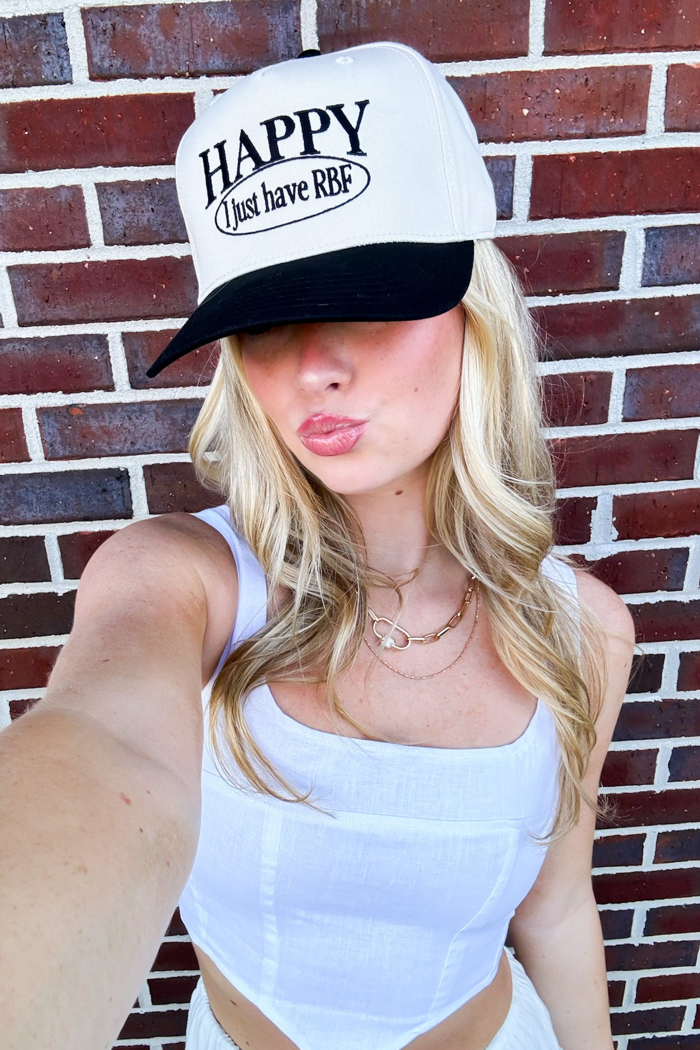  Happy I Just Have RBF Graphic Snapback Hat - Madison and Mallory