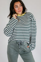 Hunter Green Multi / S Harbor Stripe Tee - Madison and Mallory