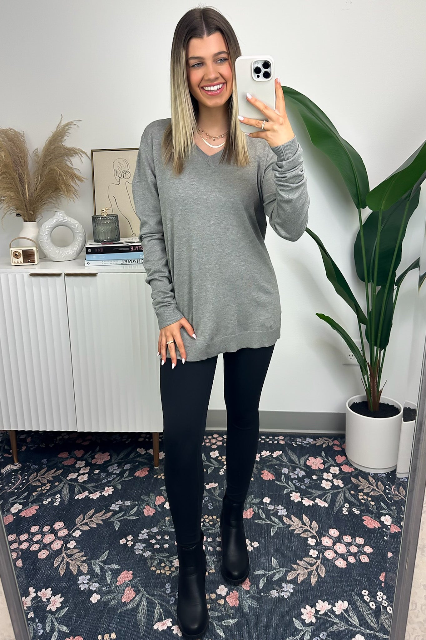  Hariata V-Neck Sweater Top - FINAL SALE - Madison and Mallory