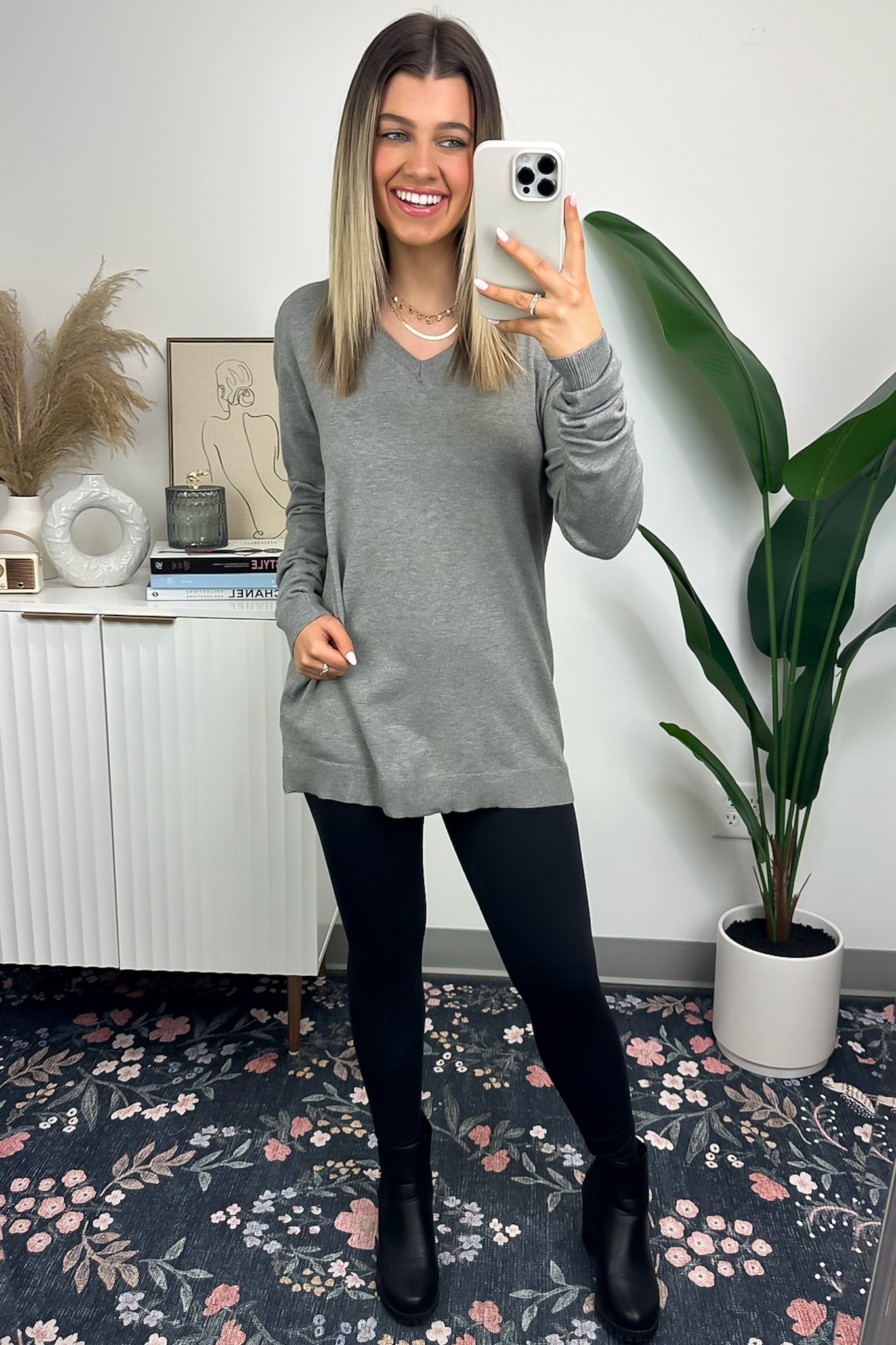  Hariata V-Neck Sweater Top - FINAL SALE - Madison and Mallory