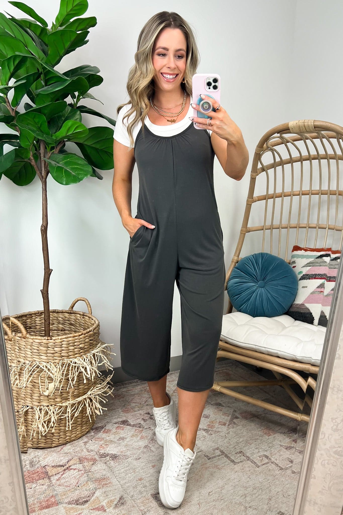 Harissa Spaghetti Strap Wide Leg Palazzo Jumpsuit - FINAL SALE