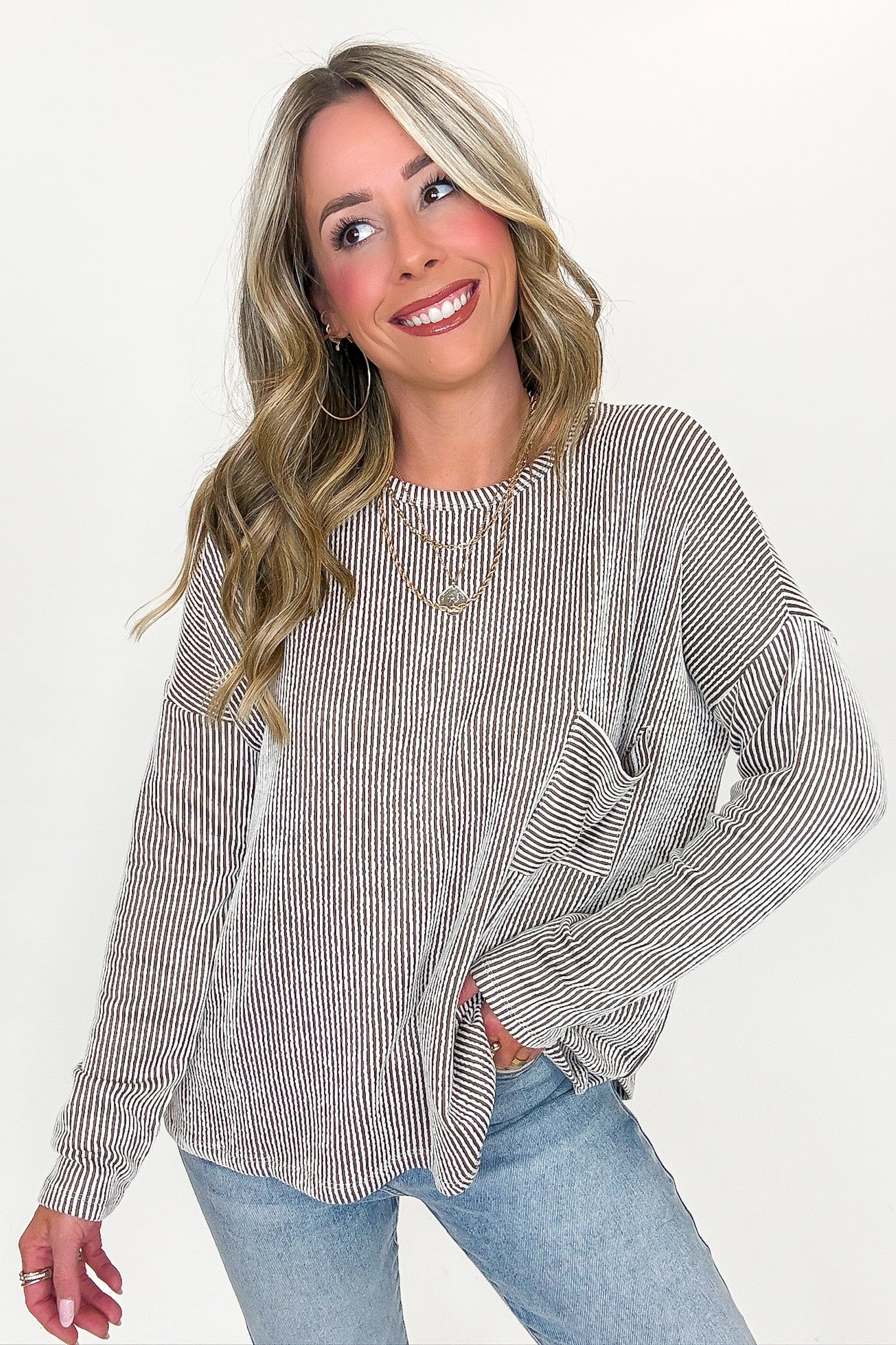 Harper Chill Ribbed Long Sleeve Top - Madison and Mallory