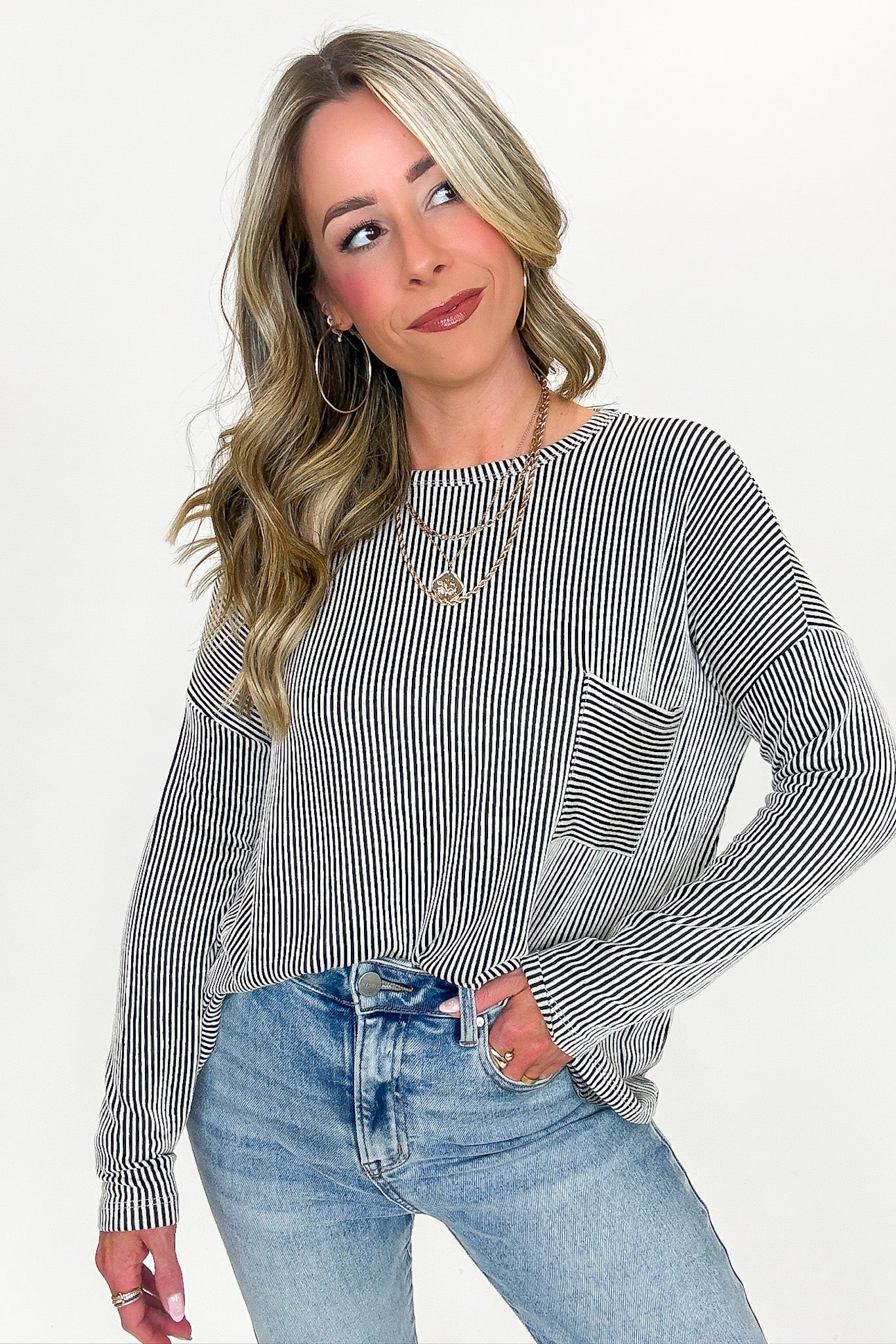 Harper Chill Ribbed Long Sleeve Top - Madison and Mallory