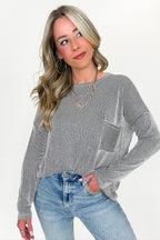 Harper Chill Ribbed Long Sleeve Top - Madison and Mallory
