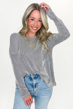 Harper Chill Ribbed Long Sleeve Top - Madison and Mallory