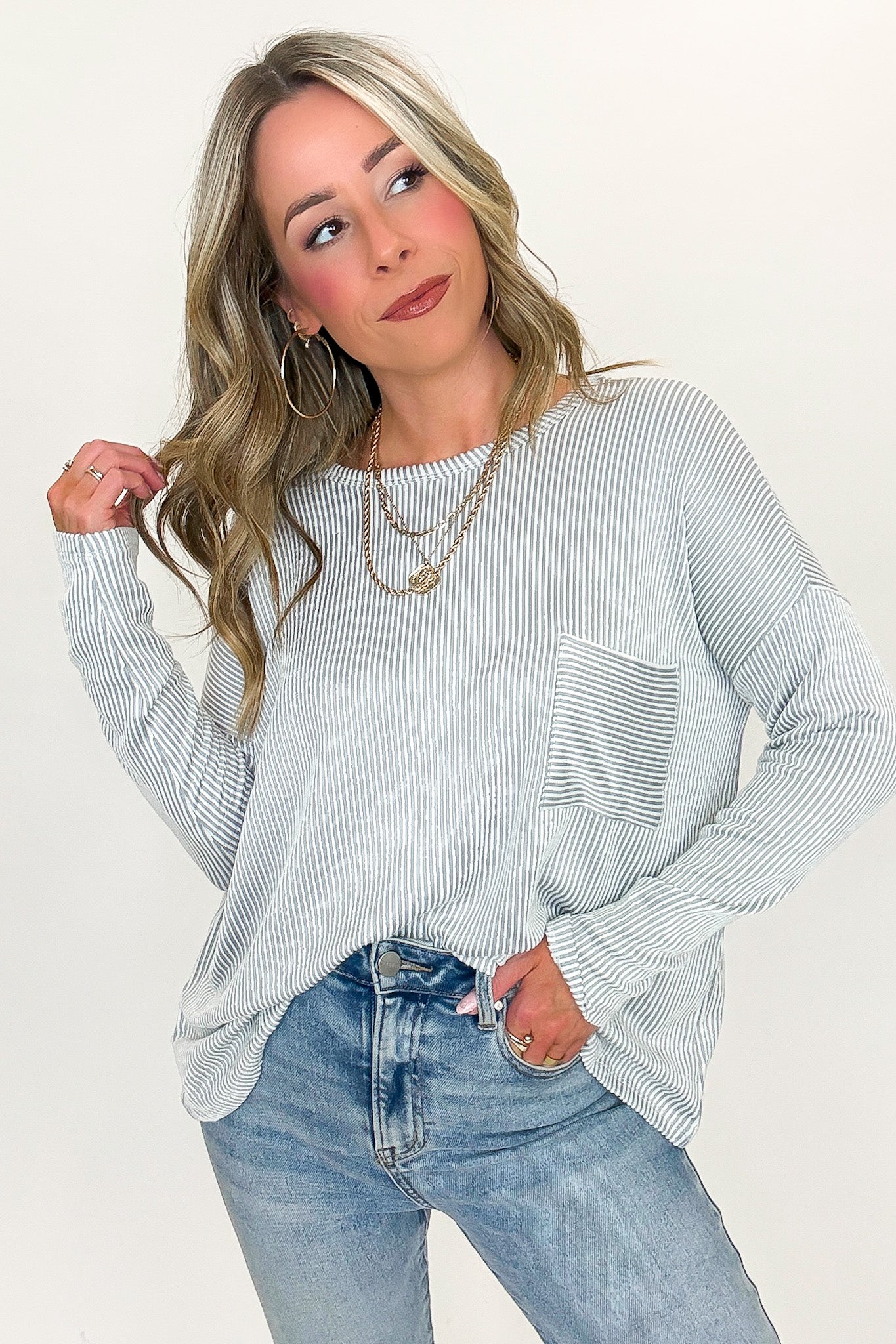 Harper Chill Ribbed Long Sleeve Top - Madison and Mallory