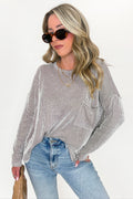 Mocha / SM Harper Chill Ribbed Long Sleeve Top - FINAL SALE - Madison and Mallory