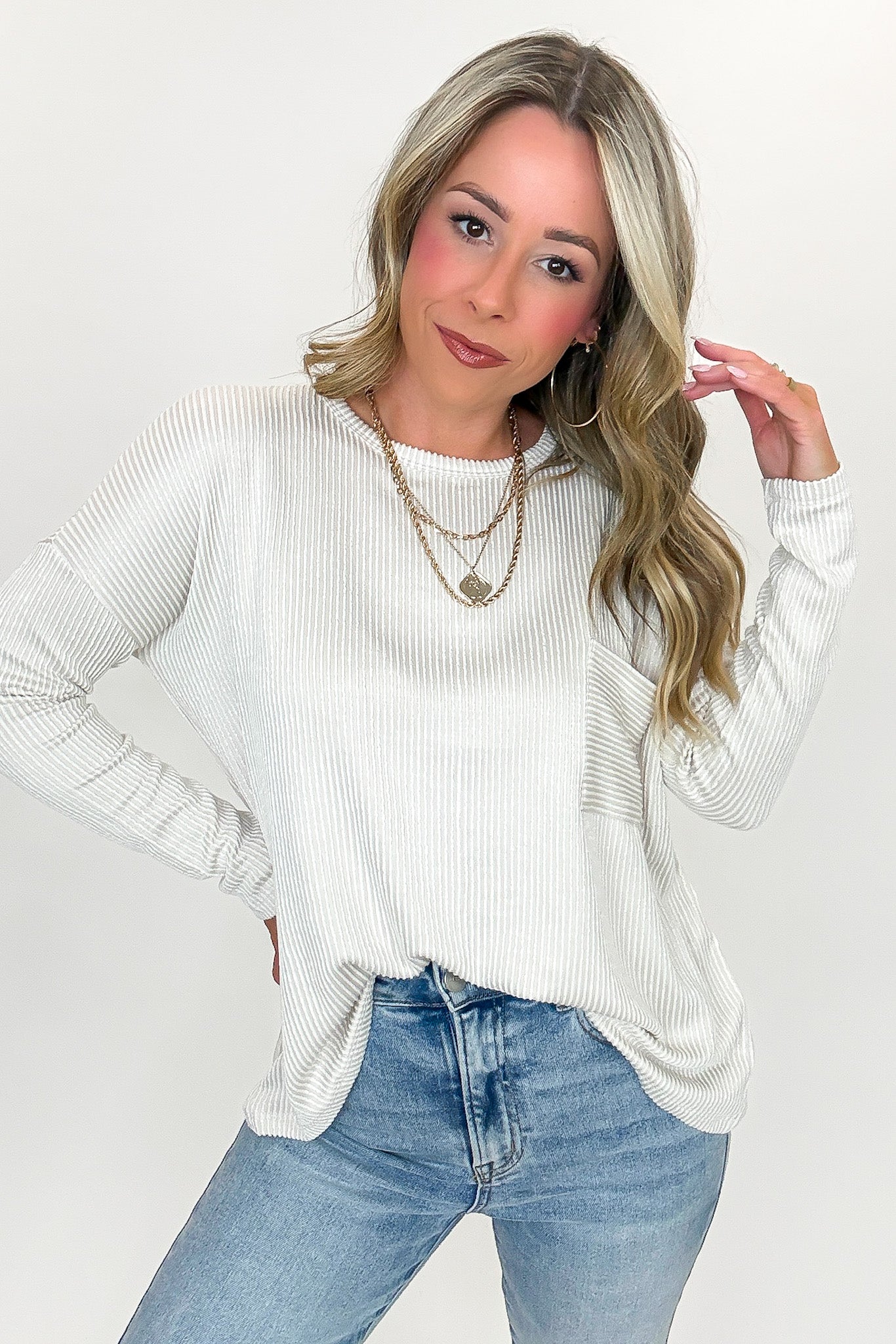 Harper Chill Ribbed Long Sleeve Top - Madison and Mallory
