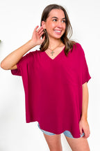 Have It Here V-Neck Pocket Airflow Top - BACK IN STOCK - Madison and Mallory