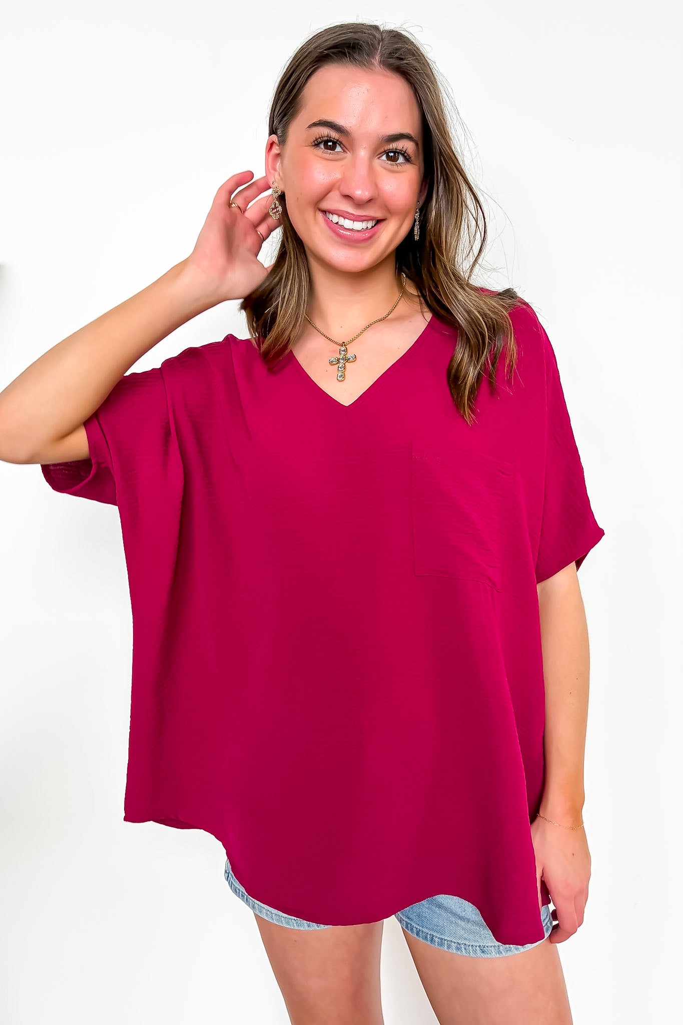 Have It Here V-Neck Pocket Airflow Top - BACK IN STOCK