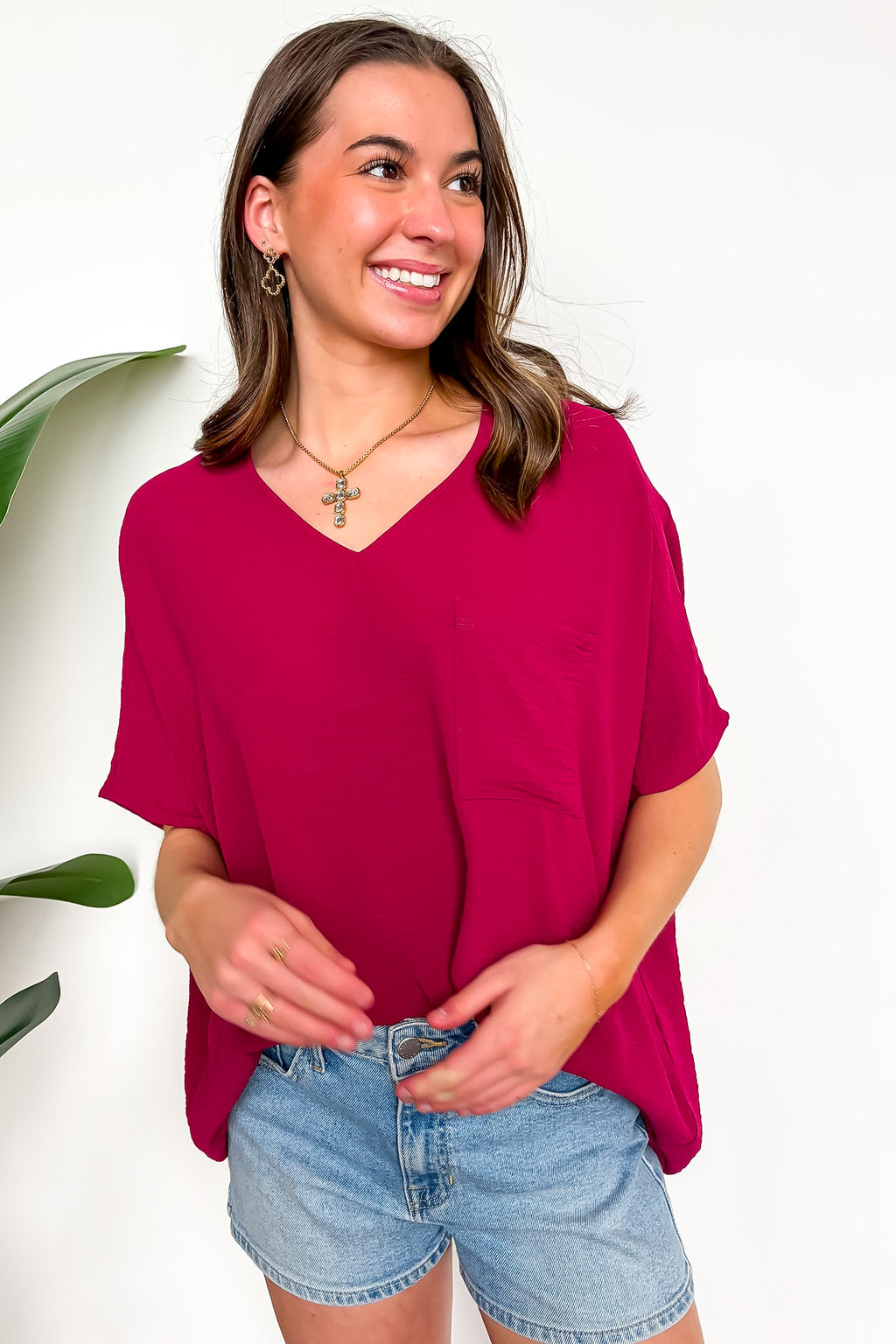 Have It Here V-Neck Pocket Airflow Top - BACK IN STOCK