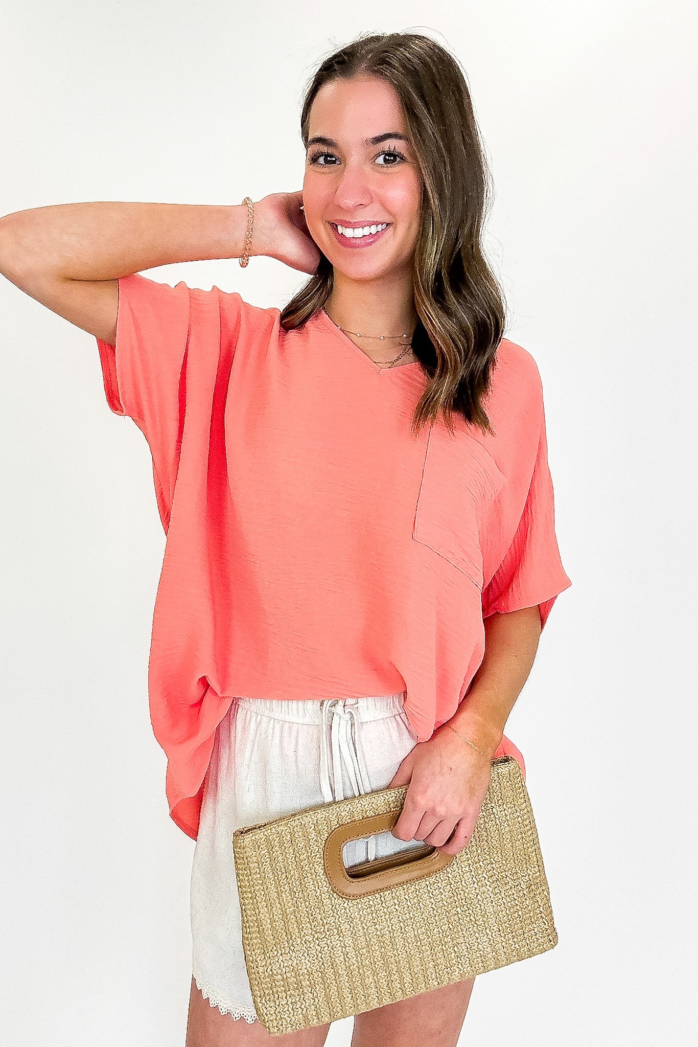 Have It Here V-Neck Pocket Airflow Top - BACK IN STOCK