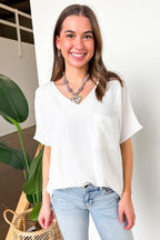 Have It Here V-Neck Pocket Airflow Top - BACK IN STOCK