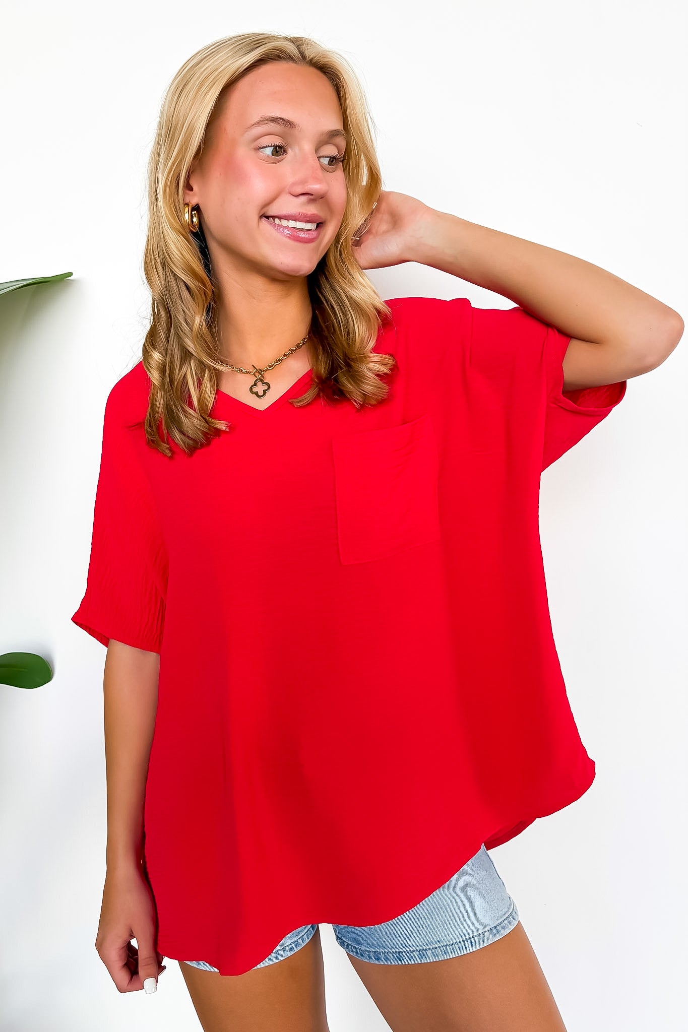 Have It Here V-Neck Pocket Airflow Top - BACK IN STOCK - Madison and Mallory