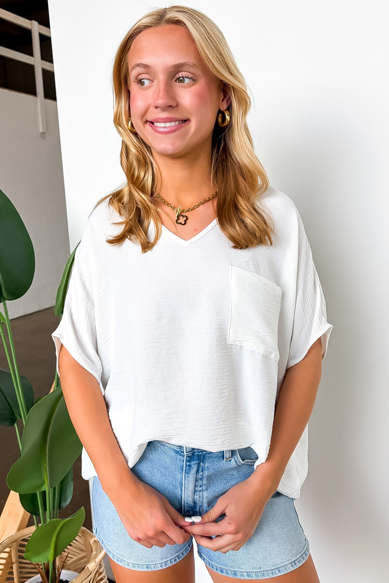 Have It Here V-Neck Pocket Airflow Top - BACK IN STOCK