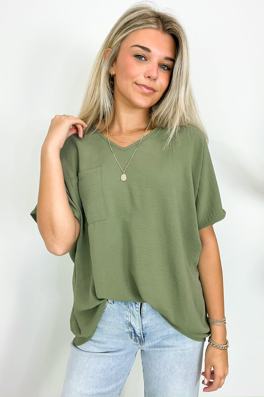  Have it Here V-Neck Pocket Top | BACK IN STOCK + NEW COLORS - Madison and Mallory