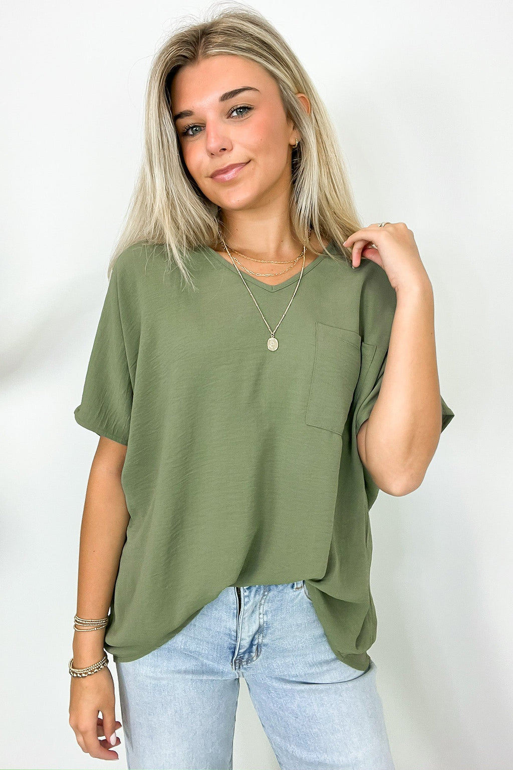 Have It Here V-Neck Pocket Airflow Top - BACK IN STOCK - Madison and Mallory
