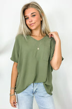 Have It Here V-Neck Pocket Airflow Top - BACK IN STOCK - Madison and Mallory