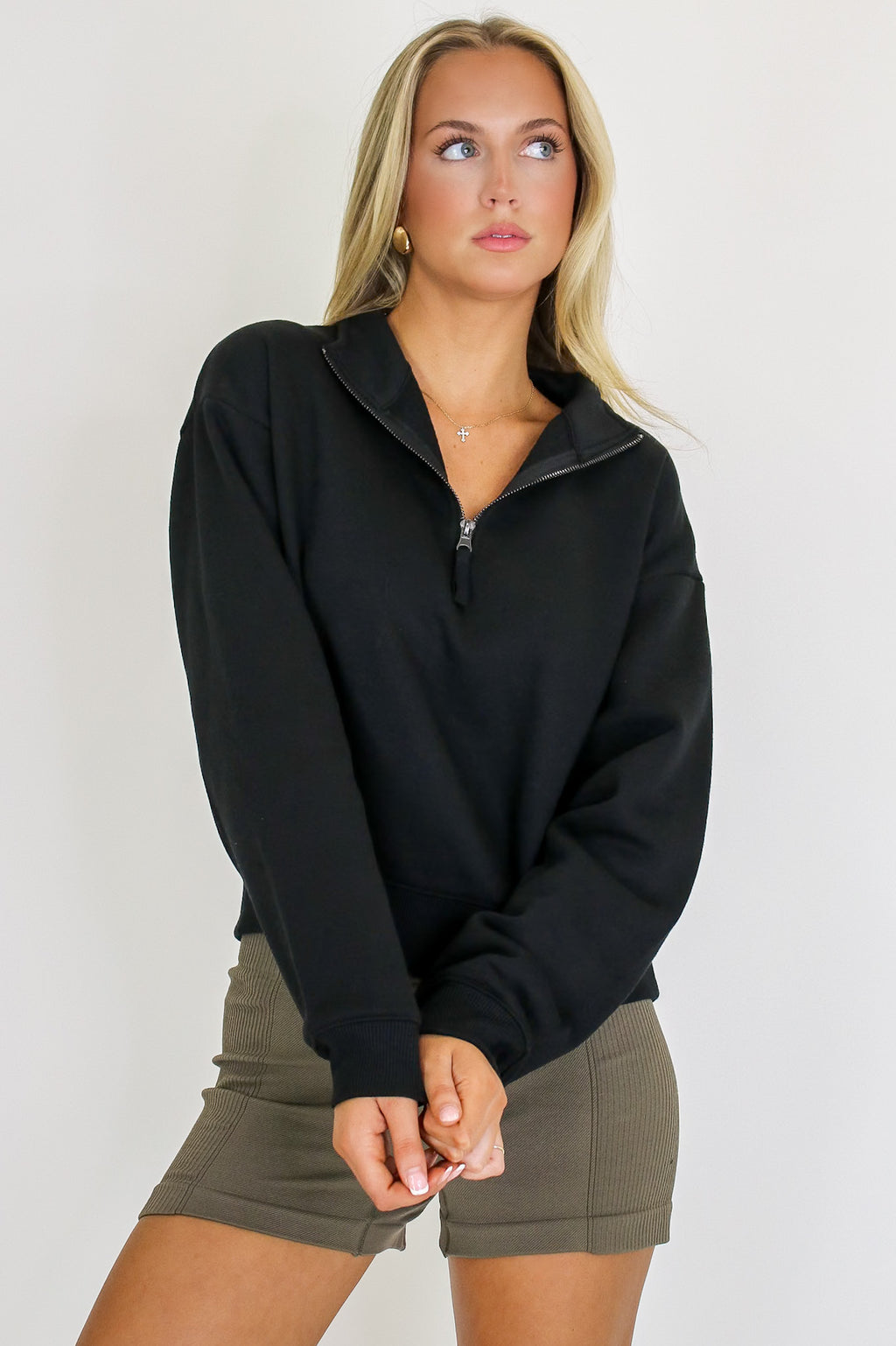Black / S Haven Half Zip Pullover - Madison and Mallory