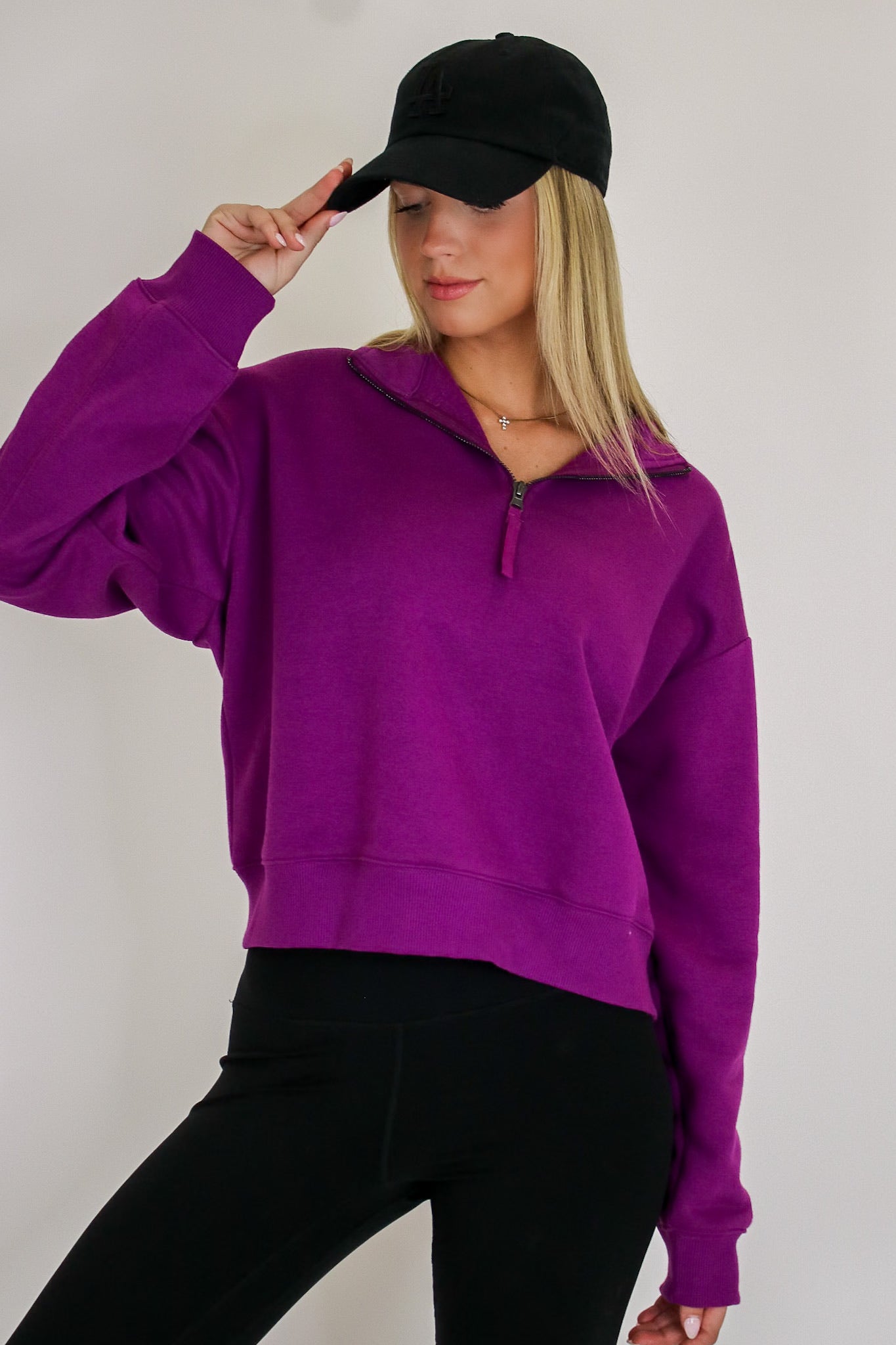 Light Plum / S Haven Half Zip Pullover - Madison and Mallory
