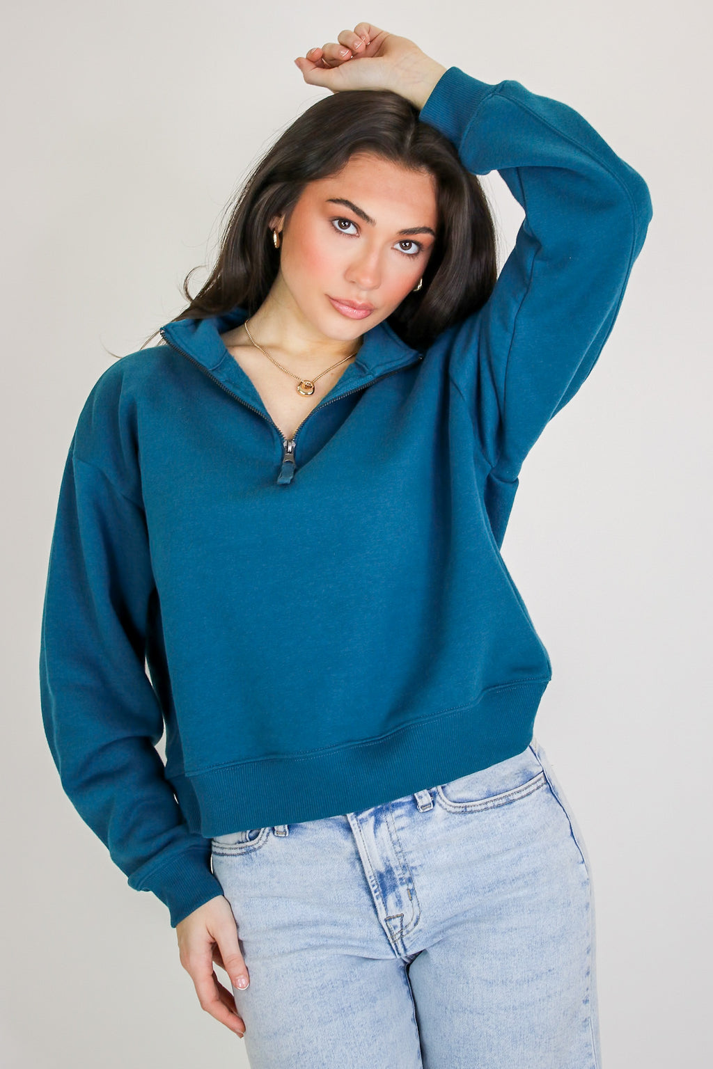 Teal / S Haven Half Zip Pullover - Madison and Mallory