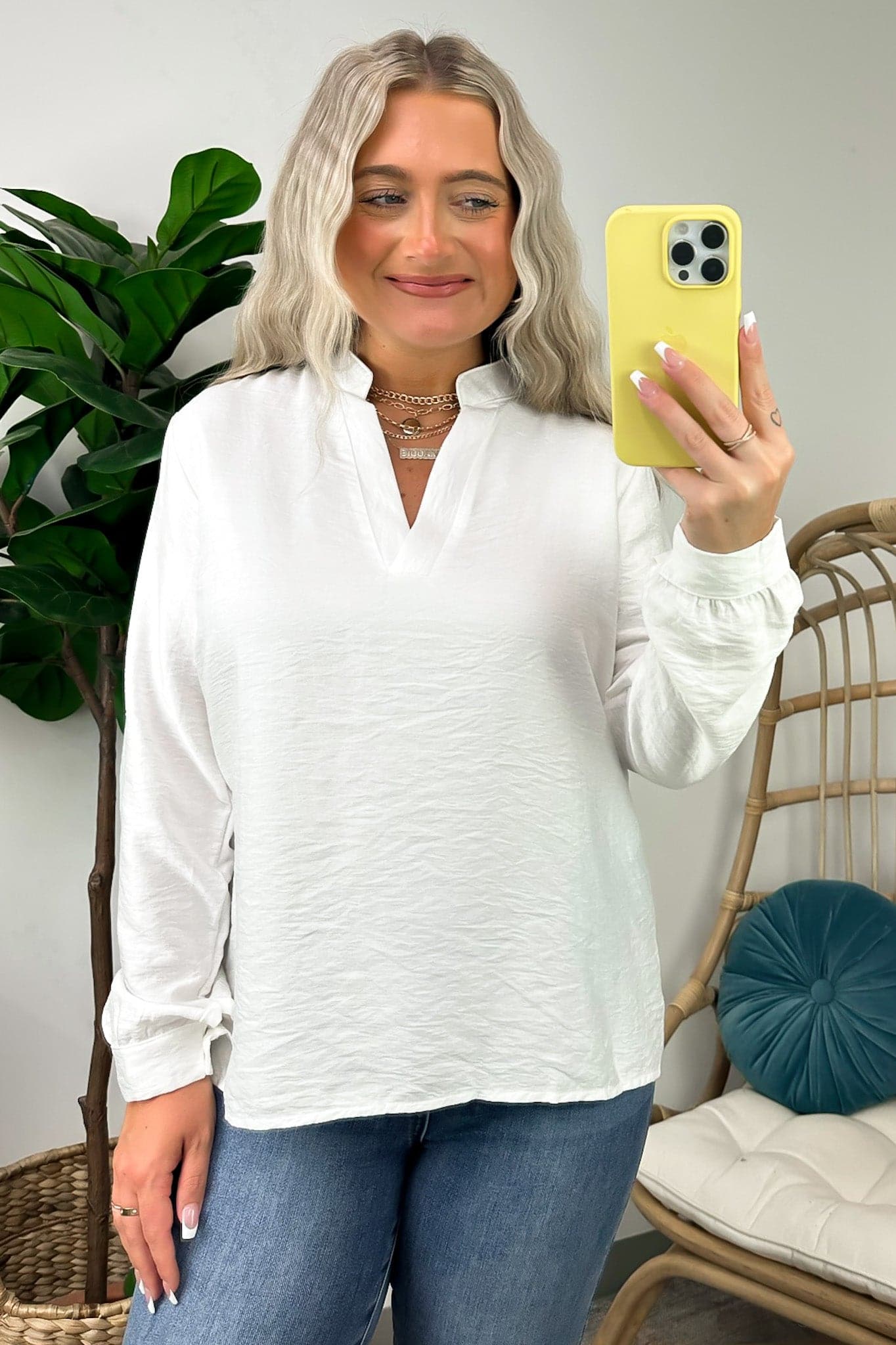  Haylen Viscose V-Neck Relaxed Top - FINAL SALE - Madison and Mallory