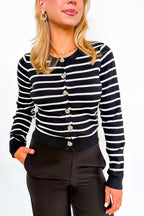 Heirloom Stripe Knit Cardigan - Madison and Mallory