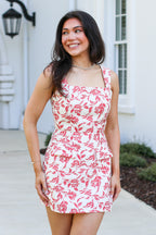 Heirloom Bloom Floral Jacquard Square Neck Dress - Madison and Mallory